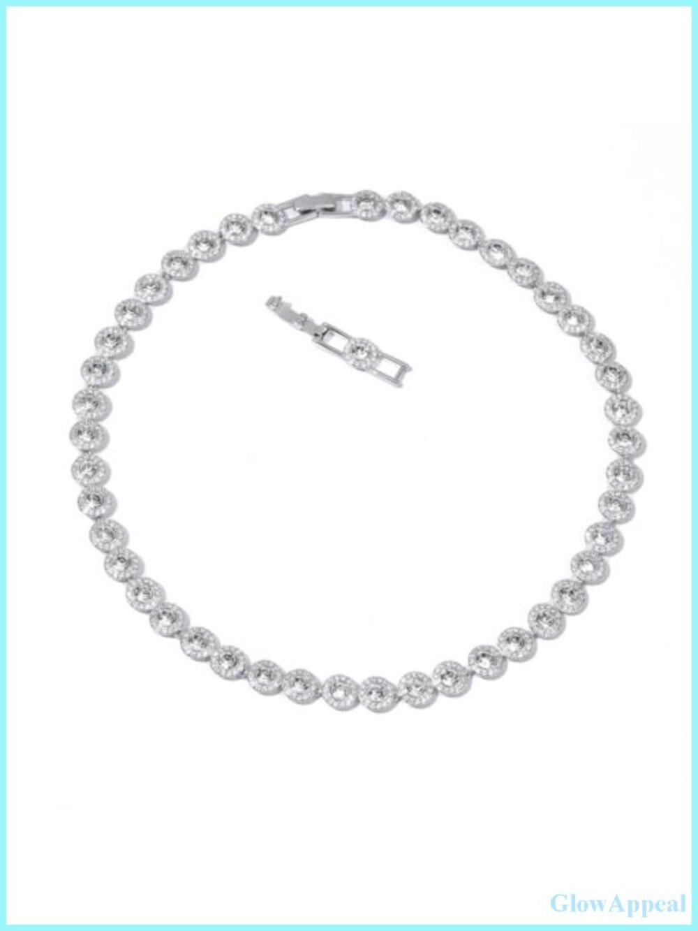 18K Gold Plated Tennis Choker Necklace Crystal Adjustable 15-16in Bridal